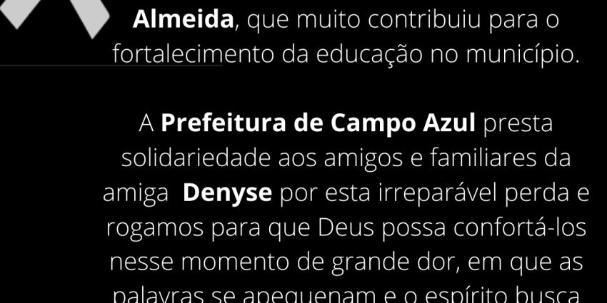 Nota de Pesar - Falecimento de Denyse Dias Almeida
